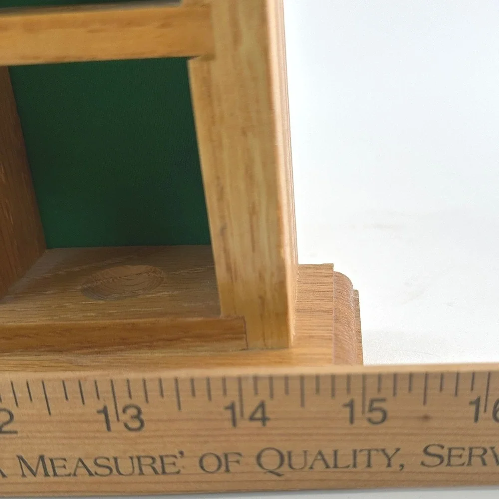Golf Ball Display Case‎ Oak 25 Slots Balls Brown Wood Holder Rack Green Felt